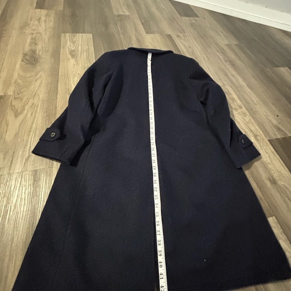 Classic Men's overcoat navy blue vintage pure new wool - Picture 4 of 12